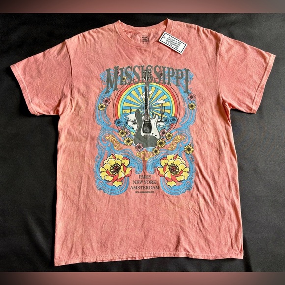 Call your mother Other - Call Your Mother Graphic T-Shirt Mississippi Men’s Size Large Music Pink